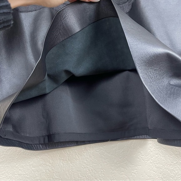 Theory Keiran Classical Black Drop Waist Lambskin Leather Dress Size Small Women - Picture 8 of 11